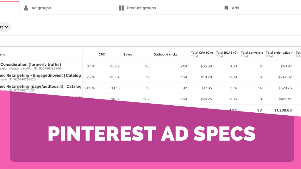 Pinterest Ad Specs